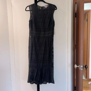 NWT Nanette Lepore Modern Glam Very Black Embroidered Lace Overlay Dress size 8